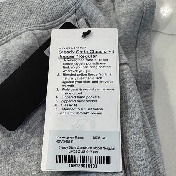 Lululemon x NFL Los Angeles Rams Gray Steady State Crewneck and joggers - Picture 8 of 13